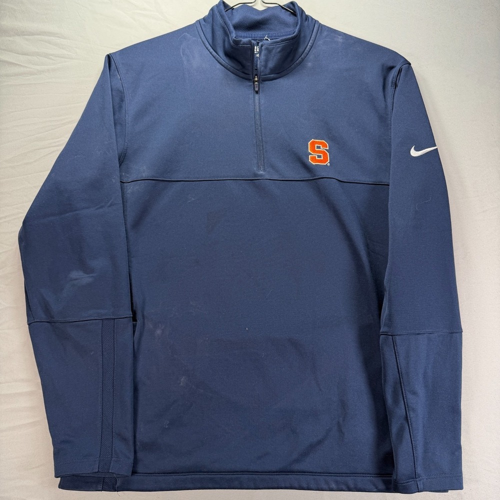 Nike Syracuse Orange Quarter Zip Pullover Sweatshirt Mens Medium Navy Blue